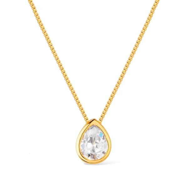 Colar Gota de Zircônia Dourado